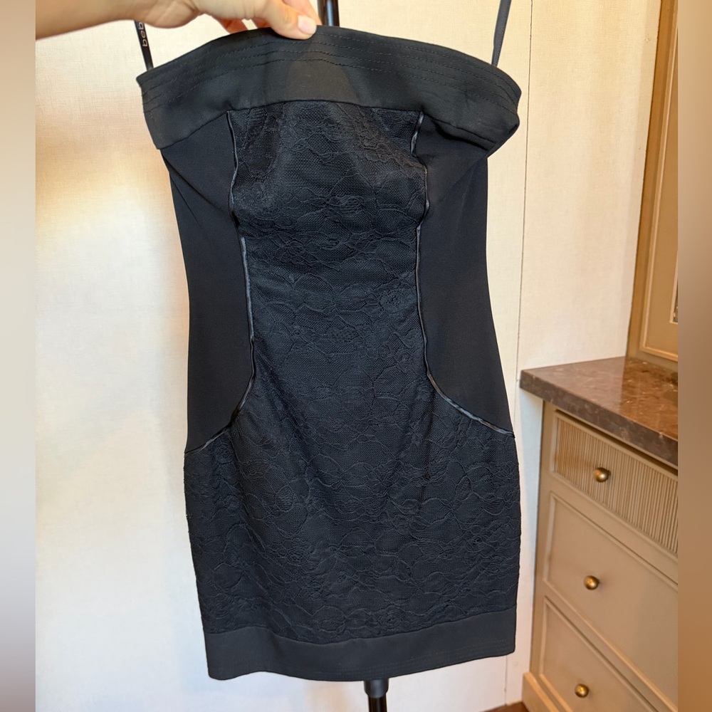 bebe Black Lace Mini Dress